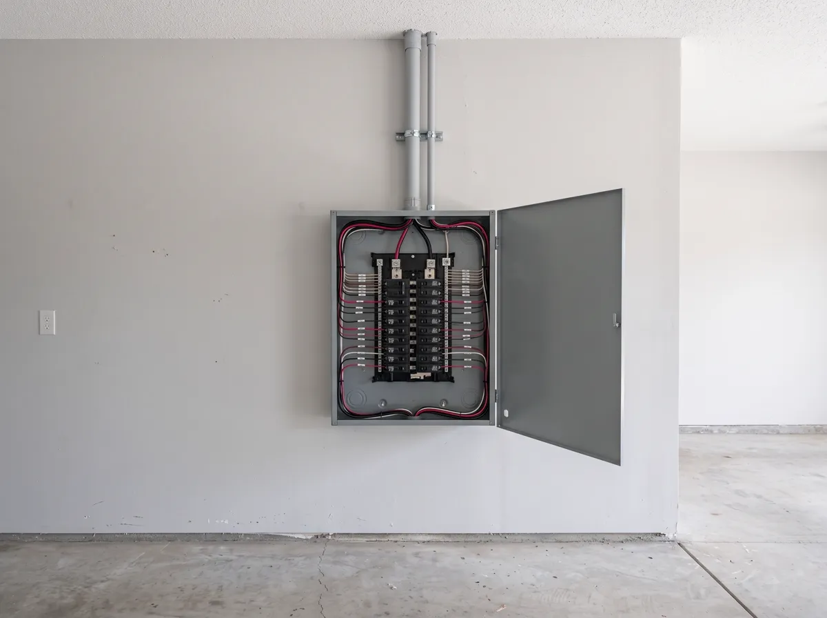 After — a new labelled panel with conductors neatly dressed