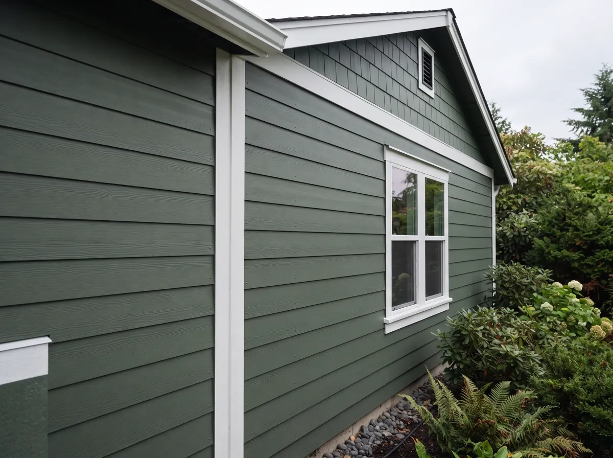 Newly installed lap siding with crisp white trim