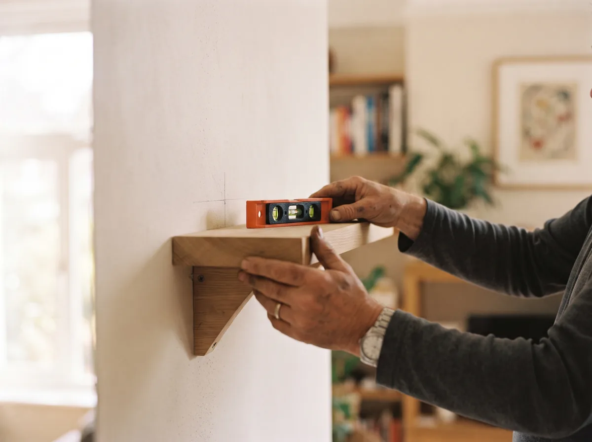 Handyman fixing a small household repair with hand tools