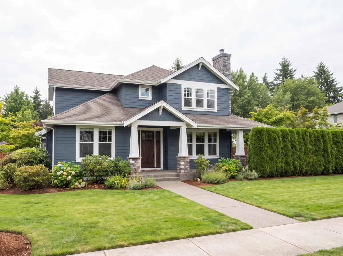 Freshly painted house exterior with crisp trim and siding
